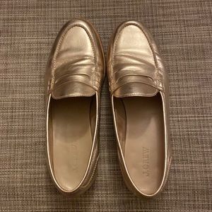 Gold loafers from JCrew